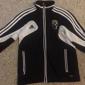 An Columbus crew jacket by Adidas fits children